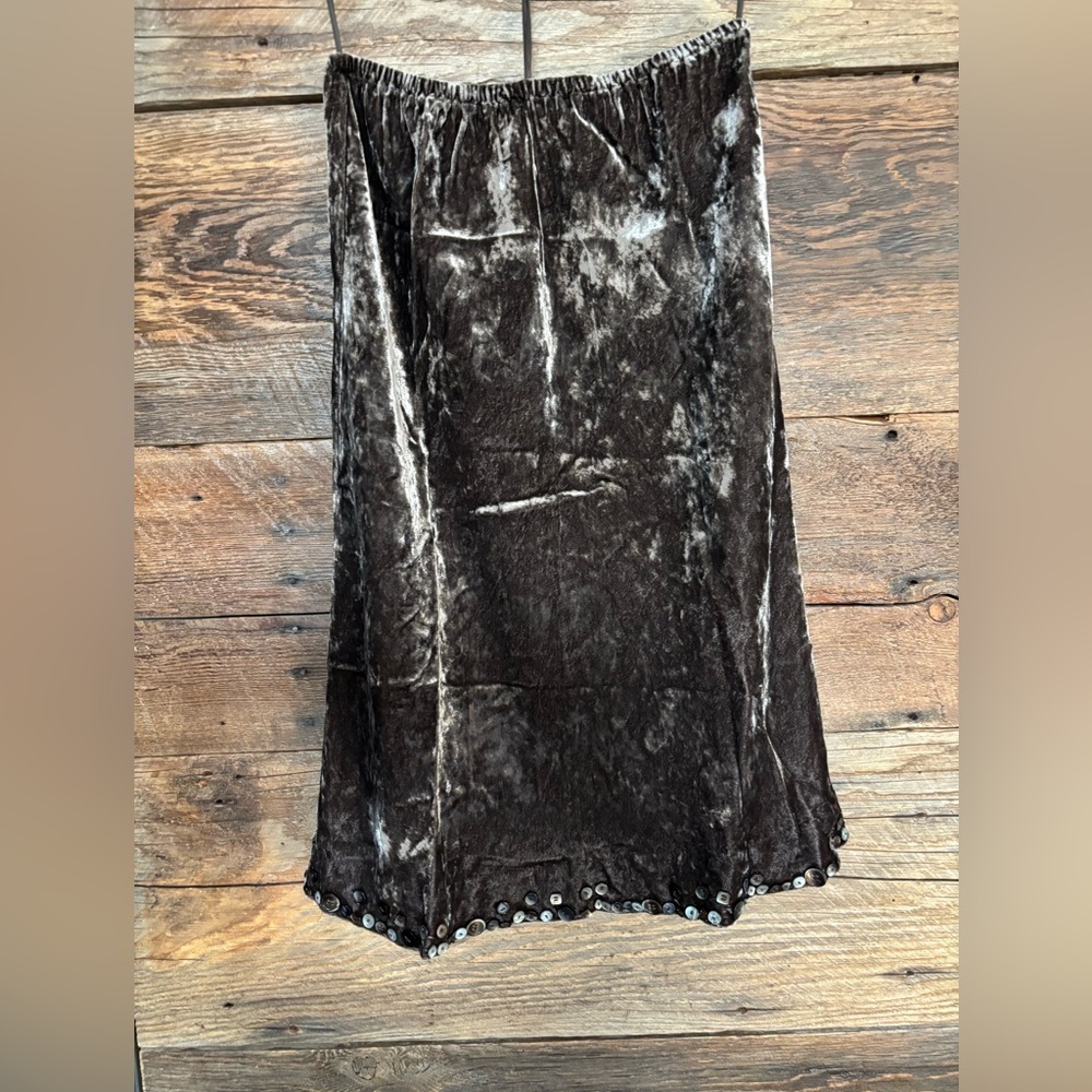 J. Jill Dark Brown Velvet A-Line Skirt